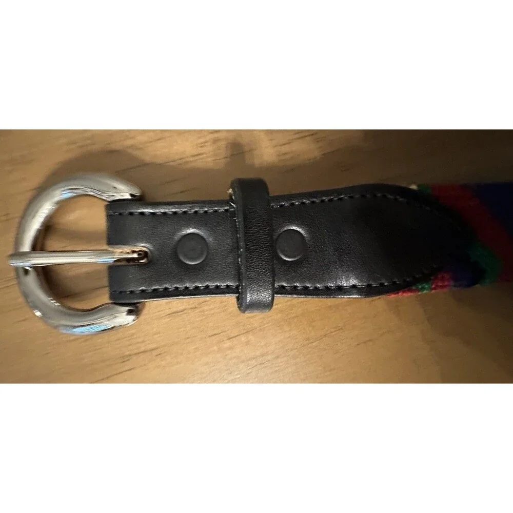 Tapestry Handwoven Guatemalan Leather Belt Around 32”